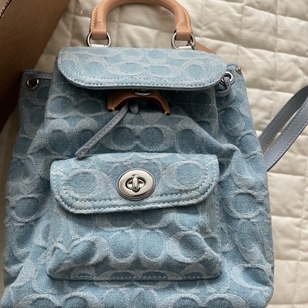 New Never Used Denim Coach Backpack 2023 release